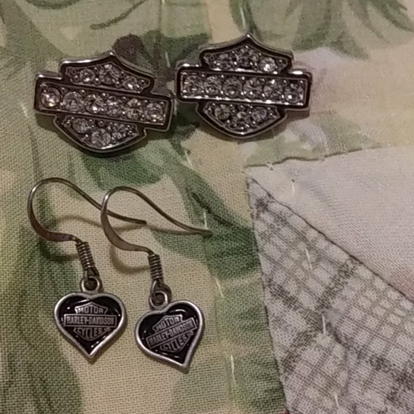 Harley- Davidson Earrings an pins - Picture 2 of 4